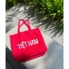 Túi tote canvas đỏ cỡ lớn chữ VIỆT NAM Đa năng đi biển, đi chơi, giảm giá 49.5k 2