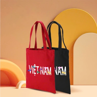 Túi tote canvas đỏ cỡ lớn chữ VIỆT NAM Đa năng đi biển, đi chơi, giảm giá 49.5k