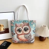 Túi Tote Canvas HX405 dung lượng lớn, thêu hai mặt, khóa kéo, túi du lịch 85k