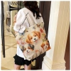 Túi Tote Canvas HX405 dung lượng lớn, thêu hai mặt, khóa kéo, túi du lịch 85k 6