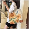 Túi Tote Canvas HX405 dung lượng lớn, thêu hai mặt, khóa kéo, túi du lịch 85k 8