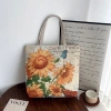 Túi Tote Canvas HX405 dung lượng lớn, thêu hai mặt, khóa kéo, túi du lịch 85k 10
