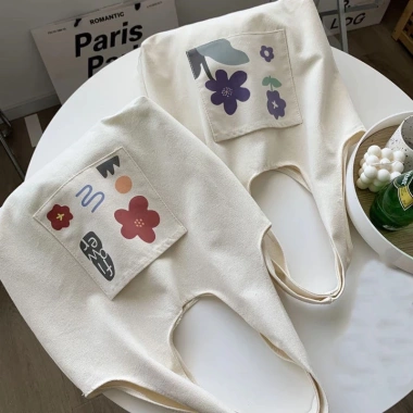 Túi tote canvas thời trang đeo vai, ngăn ngoài hoạ tiết đáng yêu, vừa A4 - Giá chỉ 45.000₫ 6