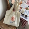 Túi tote canvas thời trang đeo vai, ngăn ngoài hoạ tiết đáng yêu, vừa A4 - Giá chỉ 45.000₫ 10