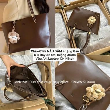 Túi Tote Chio Công sở Size 32 Đeo vai Đựng A4 Laptop, Tặng gấu treo, Xịn đẹp 017# 10 Túi Tote Chio Công sở Size 32 Đeo vai Đựng A4 Laptop, Tặng gấu treo, Xịn đẹp 017# 10