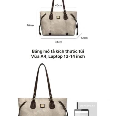 Túi tote cỡ lớn 40 đeo vai, thiết kế thanh lịch trẻ trung cho công sở học tập 9