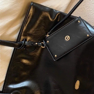 Túi tote công sở CHIO da bóng cỡ lớn 44cm - Đeo vai tiện, đi học và đi làm, giảm giá 4