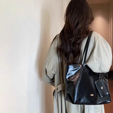 Túi tote công sở CHIO da bóng cỡ lớn 44cm - Đeo vai tiện, đi học và đi làm, giảm giá 7