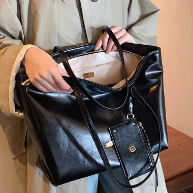Túi tote công sở CHIO da bóng cỡ lớn 44cm - Đeo vai tiện, đi học và đi làm, giảm giá 8