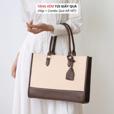 Túi tote da công sở LIMI 6 màu Đựng laptop 15.6 inch A4 size lớn vừa giảm giá 400k