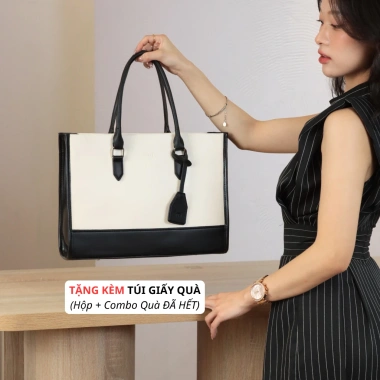 Túi tote da công sở LIMI 6 màu Đựng laptop 15.6 inch A4 size lớn vừa giảm giá 400k