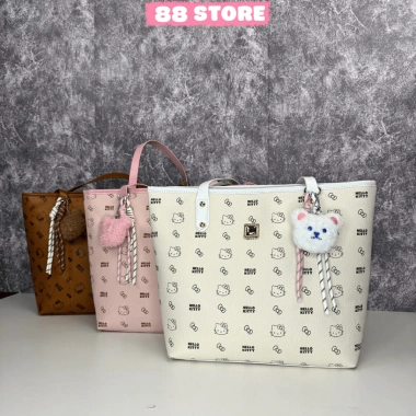 Túi tote da Hello Kitty nữ công sở Hàn Quốc, vừa A4 A-40, giá ưu đãi 129.000₫
