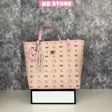 Túi tote da Hello Kitty nữ công sở Hàn Quốc, vừa A4 A-40, giá ưu đãi 129.000₫