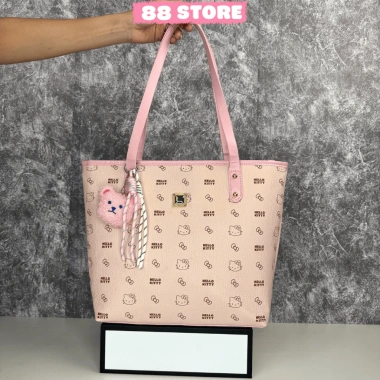 Túi tote da Hello Kitty nữ công sở Hàn Quốc, vừa A4 A-40, giá ưu đãi 129.000₫