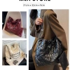 Túi tote da mềm cỡ lớn xách tay kéo dây, hobo dây xích, vừa A4 laptop - 262k