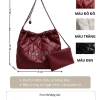 Túi tote da mềm cỡ lớn xách tay kéo dây, hobo dây xích, vừa A4 laptop - 262k 2
