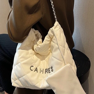 Túi tote da mềm cỡ lớn xách tay kéo dây, hobo dây xích, vừa A4 laptop - 262k 4 Túi tote da mềm cỡ lớn xách tay kéo dây, hobo dây xích, vừa A4 laptop - 262k 4
