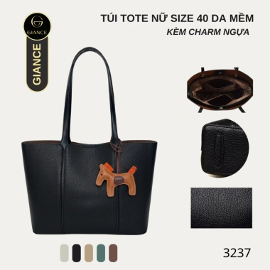 Túi Tote Da Mềm Size 40 Kèm Charm Ngựa Phong Cách Lịch Sự Công Sở 429.000₫
