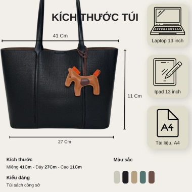 Túi Tote Da Mềm Size 40 Kèm Charm Ngựa Phong Cách Lịch Sự Công Sở 429.000₫ 2