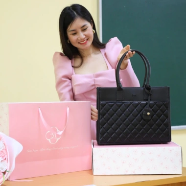 Túi Tote Da Nữ LIMI 5 màu Ngăn laptop 15 inch, đựng A4, thích hợp công sở học đường