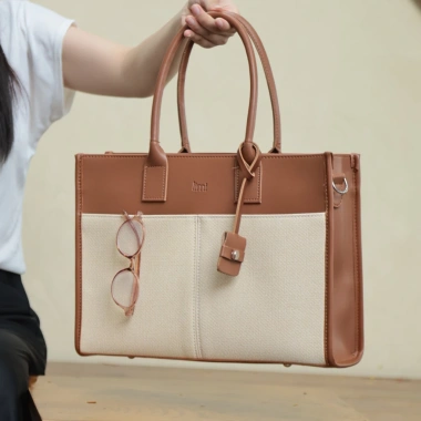 Túi Tote Da Nữ LIMI 5 màu Ngăn laptop 15 inch, đựng A4, thích hợp công sở học đường