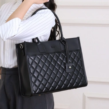 Túi Tote Da Nữ LIMI 5 màu Ngăn laptop 15 inch, đựng A4, thích hợp công sở học đường
