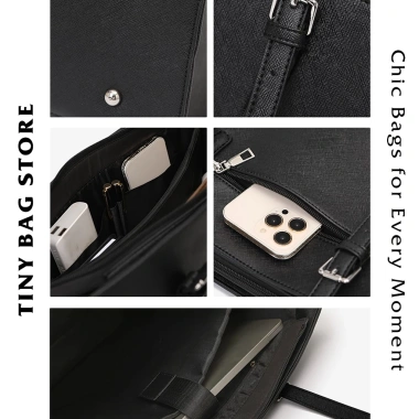 Túi tote da PU cao cấp lớn, ngăn chống sốc laptop A4, đeo chéo đa năng giá ưu đãi 379k 7