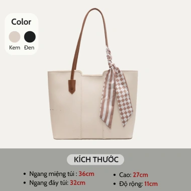 Túi tote da PU HY14 size lớn đựng A4 & laptop 14 inch - Nữ công sở thanh lịch nhẹ 3