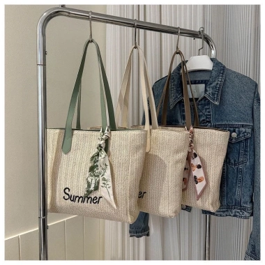 Túi Tote đan cói họa tiết Summer trẻ trung - túi biển Hàn Quốc siêu xinh, giảm còn 119k