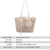 Túi Tote đan cói nơ cài dây da sang chảnh - Túi xách đi biển thời trang H269 9