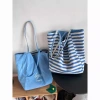 Túi Tote Hai Mặt Muối Biển Xanh Vải Sọc Cao Cấp Dành Cho Nữ Giá Ưu Đãi 108.000₫