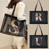 Túi Tote Lưới Gói In Chữ Vàng – Tas Kosmetik Mua Sắm Rửa Đồ Du Lịch Giá 54,713₫