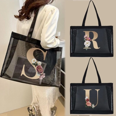 Túi Tote Lưới Gói In Chữ Vàng – Tas Kosmetik Mua Sắm Rửa Đồ Du Lịch Giá 54,713₫