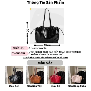 Túi Tote Nữ Da Cao Cấp Đeo Vai Cỡ Lớn Đựng Laptop và Tài Liệu A4 - Giá Giảm 20% TXN31 2