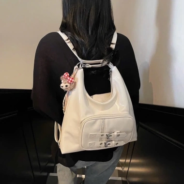 Túi tote nữ da PU bóng đeo vai chéo kèm charm gấu - Balô Hàn Quốc thời trang công sở giảm giá 8 Túi tote nữ da PU bóng đeo vai chéo kèm charm gấu - Balô Hàn Quốc thời trang công sở giảm giá 8