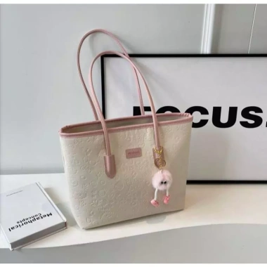 Túi tote nữ đeo vai in hình dễ thương kèm móc khóa thời trang, giá chỉ 79.000
