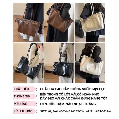 Túi Tote Nữ Đeo Vai Lớn Công Sở Vải PU Mềm Mại Phong Cách Mới 2.024 Giá 119.999đ 3