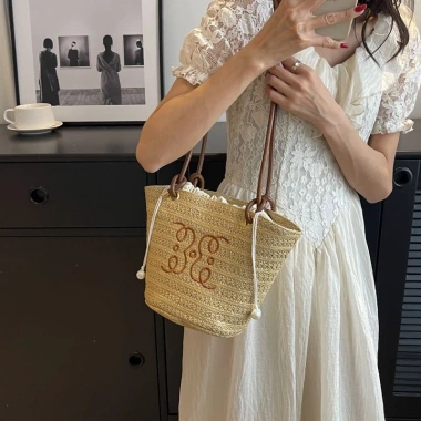 Túi Tote Nữ Retro Đa Năng Dung Tích Lớn Ống Hút Dệt Đeo Vai - Giá 117.720₫ 2