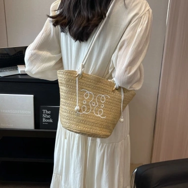 Túi Tote Nữ Retro Đa Năng Dung Tích Lớn Ống Hút Dệt Đeo Vai - Giá 117.720₫ 4
