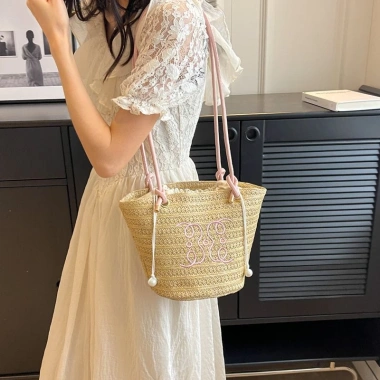 Túi Tote Nữ Retro Đa Năng Dung Tích Lớn Ống Hút Dệt Đeo Vai - Giá 117.720₫ 5