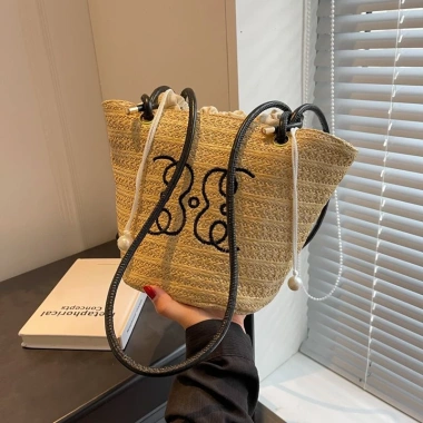 Túi Tote Nữ Retro Đa Năng Dung Tích Lớn Ống Hút Dệt Đeo Vai - Giá 117.720₫ 7