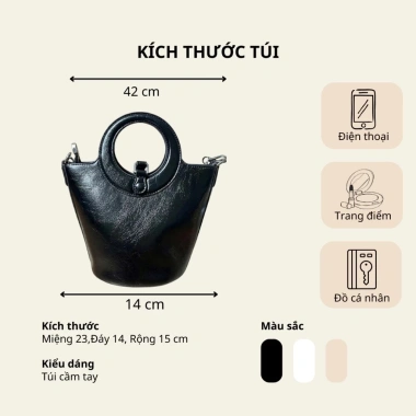 Túi Tote Nữ Size Lớn Da Mềm Trần Bông Nhẹ Vân Sần - Hàng QCCC kèm Clutch Charm 7