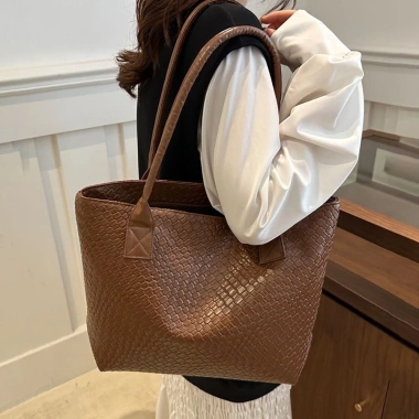 Túi Tote OLVIDO cá sấu PU màu trơn, hộp du lịch, túi đeo vai dung lượng lớn 159.840₫ 5
