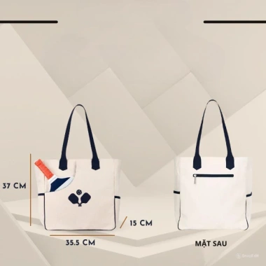 Túi Tote Pickleball Nam Nữ Du Lịch Vải Canvas Dễ Vệ Sinh - Giá ưu đãi 179k 5