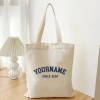 Túi tote vải bố canvas cotton in tên và năm sinh - Basic thời trang Hàn Quốc, đeo vai, vừa A4, giá ưu đãi 65.000₫ 2