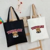 Túi tote vải bố canvas cotton in tên và năm sinh, red teddy bear, đeo vai thời trang, vừa A4 - Giá chỉ 65.000₫