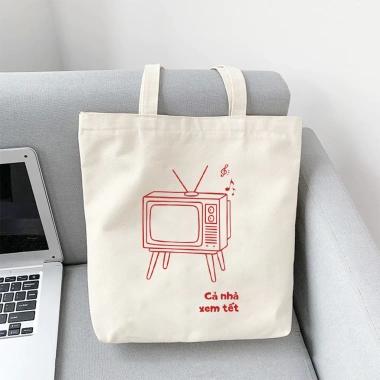Túi tote vải bố canvas cotton thời trang, đựng A4, thích hợp đi học đi chơi - Giá chỉ 75.000đ