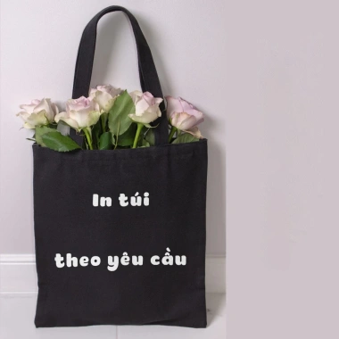 Túi tote vải bố in hình tùy chỉnh, đeo vai thời trang Hàn Quốc, vừa A4 75.000₫