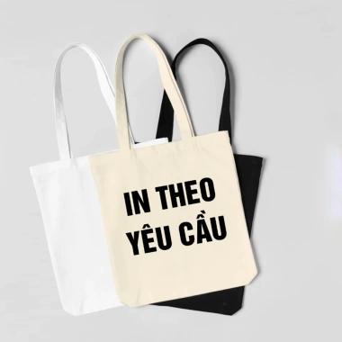 Túi tote vải bố in hình tùy chỉnh, đeo vai thời trang Hàn Quốc, vừa A4 75.000₫