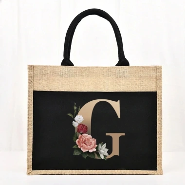 Túi Tote vải lanh in chữ vàng nổi bật, nhẹ gọn đi biển và mua sắm - Chỉ 70.200₫